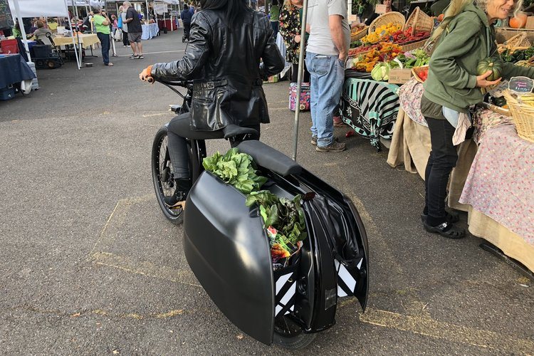 Probably the best electric bike for daily use The special thing about the Model 1 E-Bike from Civilized Cycles are the integrated panniers . These can transport up to 20 liters of cargo. The coolest thing is that they can be pulled out. Then they offer space for 80 liters . 