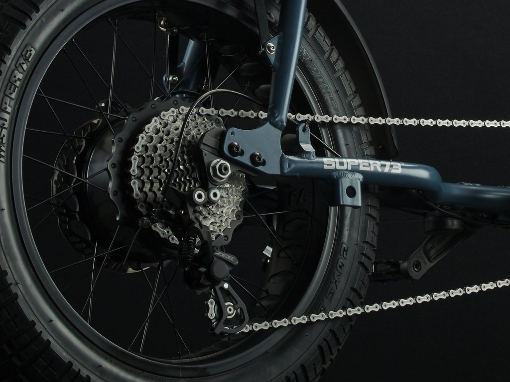 SUPER73-S2 Hudson Blue The Super73-S2 is a high performance street-legal electric motorbike that does not require a license or registration. Designed for the urban adventurer, the agile S2 is a sport-cruiser style motorbike built with an aircraft-grade aluminum alloy frame and a fully adjustable air spring suspension fork. The S2 also features Super73's all-new connected electronics suite that is compatible with iOS and Android mobile devices through the new Super73 App.