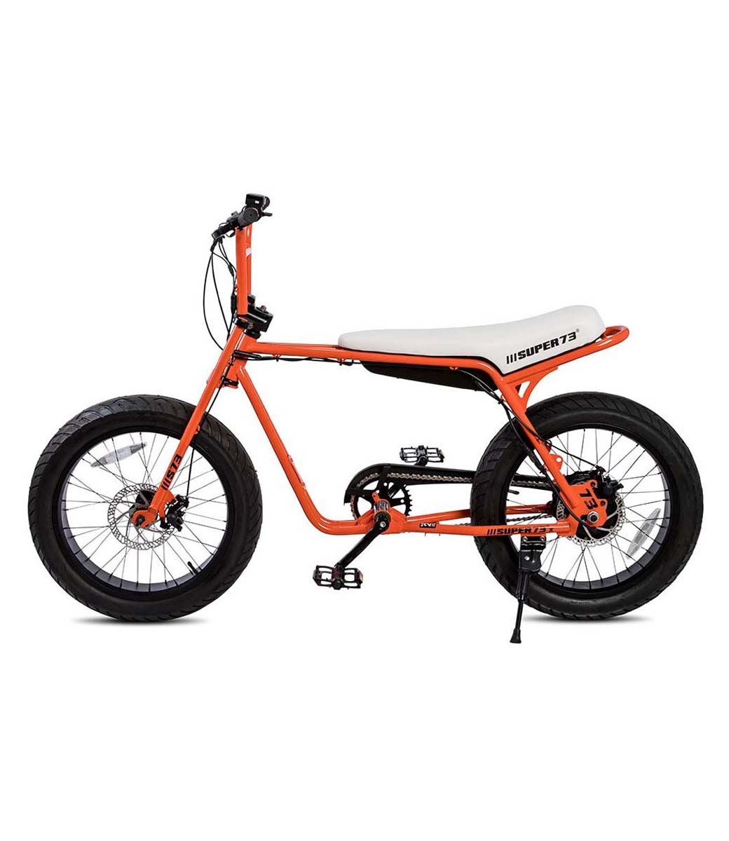 SUPER73-ZG Astro Orange The SUPER73-ZG is perfect for exploring the city. The compact frame and the EPAC 250W internal hub motor make an excellent vehicle for anyone who wants the superior feeling of a regular SUPER73 with a smaller frame.