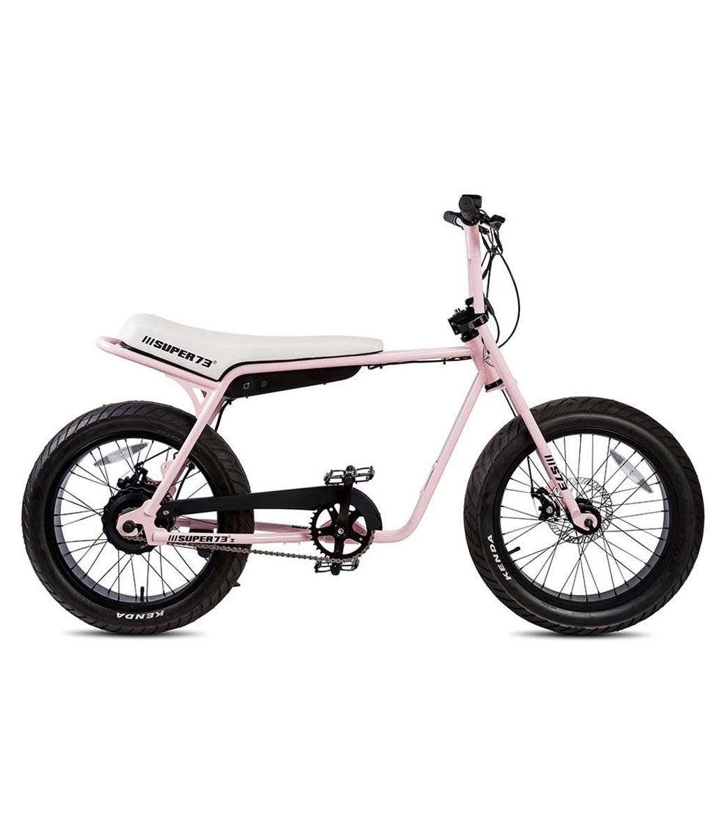 SUPER73-ZG Millenial Pink The SUPER73-ZG is perfect for exploring the city. The compact frame and the EPAC 250W internal hub motor make an excellent vehicle for anyone who wants the superior feeling of a regular SUPER73 with a smaller frame.