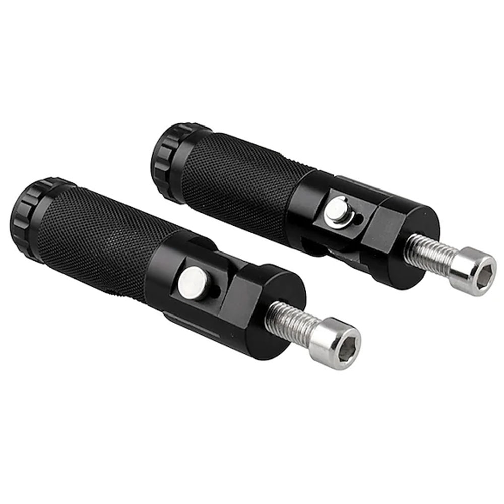 Folable footrests/pegs for electric bikes and fatbikes These collapsible footrests make it easy to take someone with you on your Super73, Knaap or Doppio bike. You screw the supports in front of the intended holes in your frame and they are immediately ready for use.