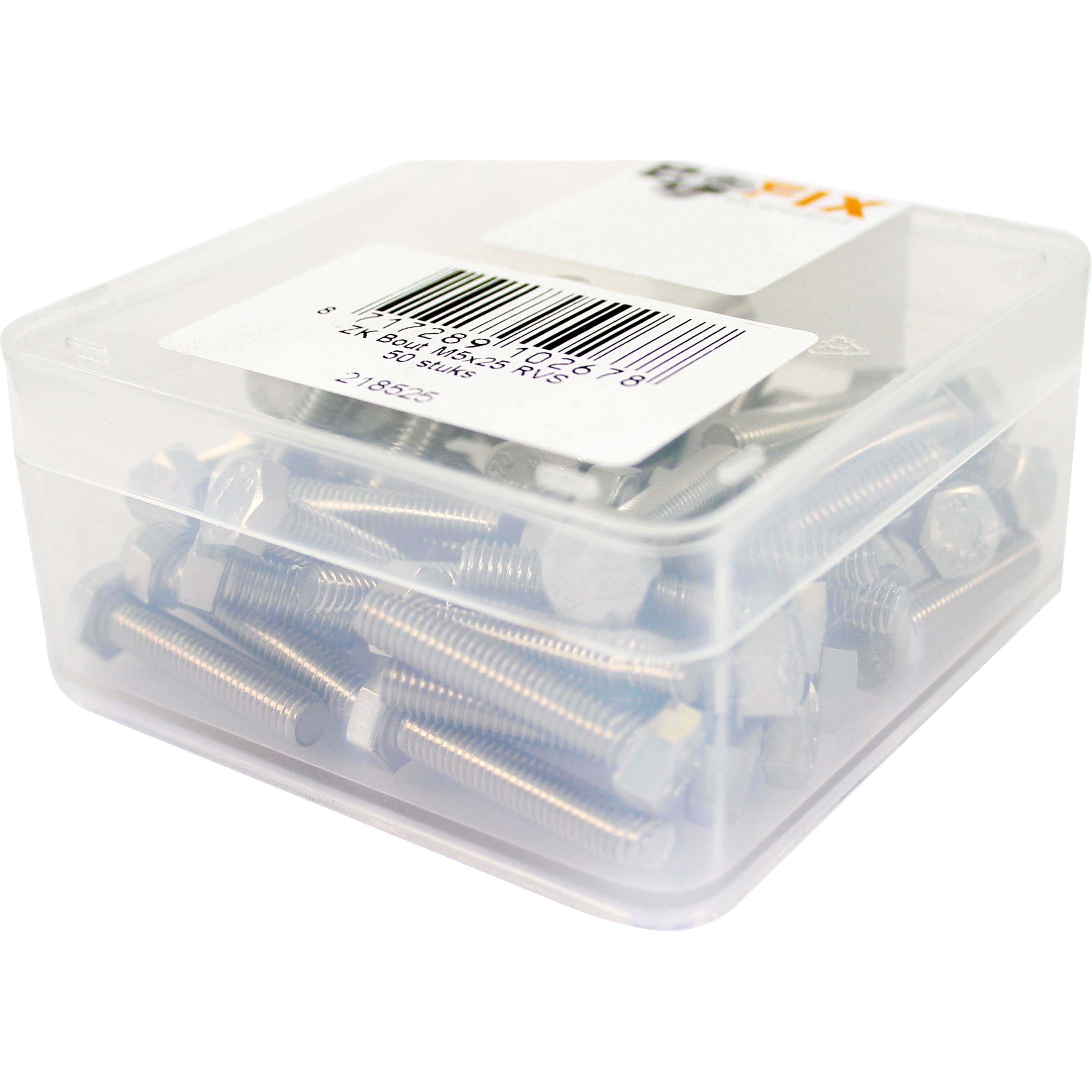 Bofix Box Hex Head Bolt M5x25 Stainless Steel (50 Pieces)