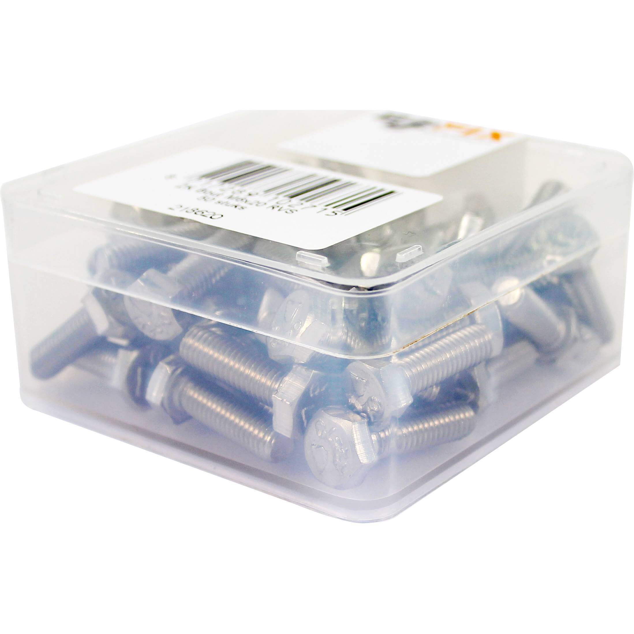 Bofix Box Hex Head Bolt M6x20 Stainless Steel (50 Pieces)