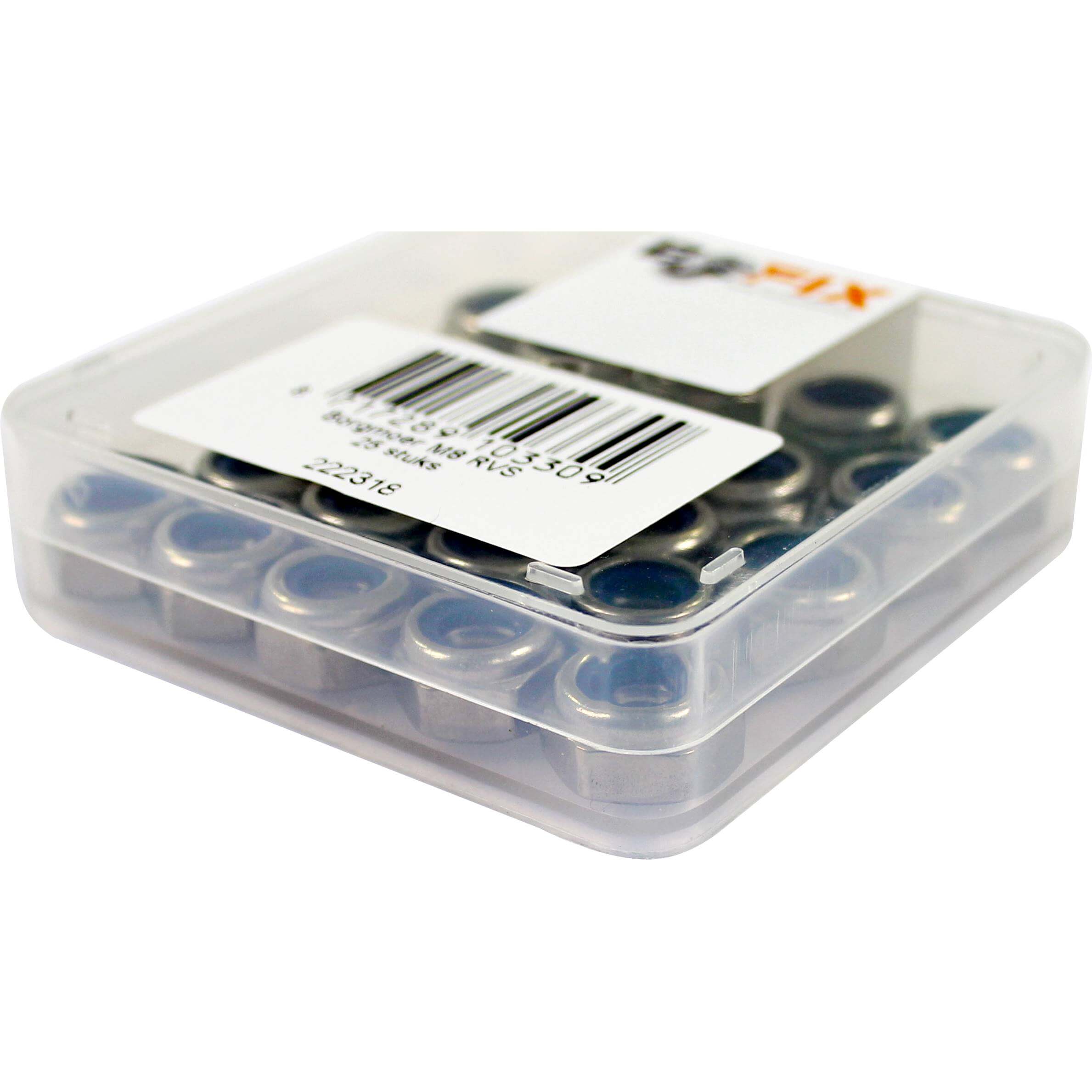 Bofix Box Lock Nut M8 Stainless Steel (25 Pieces)