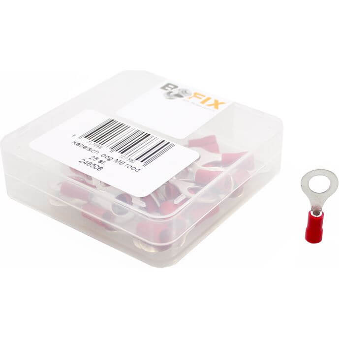Bofix Box Cable Lug Eye M6 Insulated (25 Pieces)