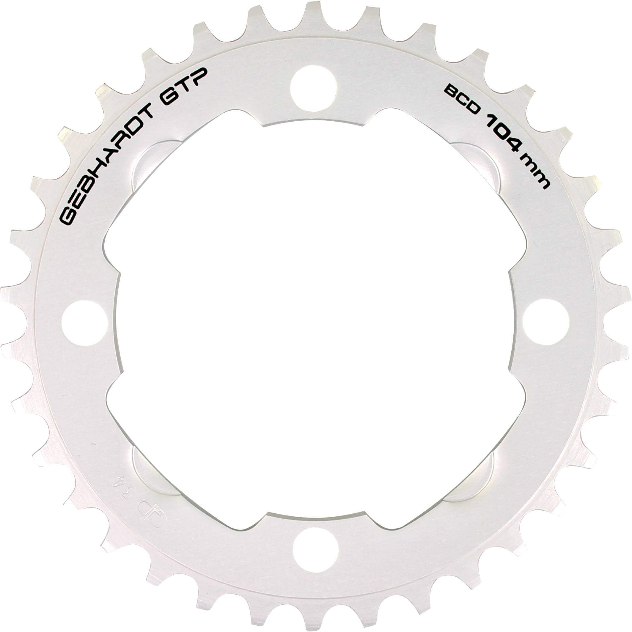 Gebhardt Chainring 34T 4 Bolt 9 Speed Silver