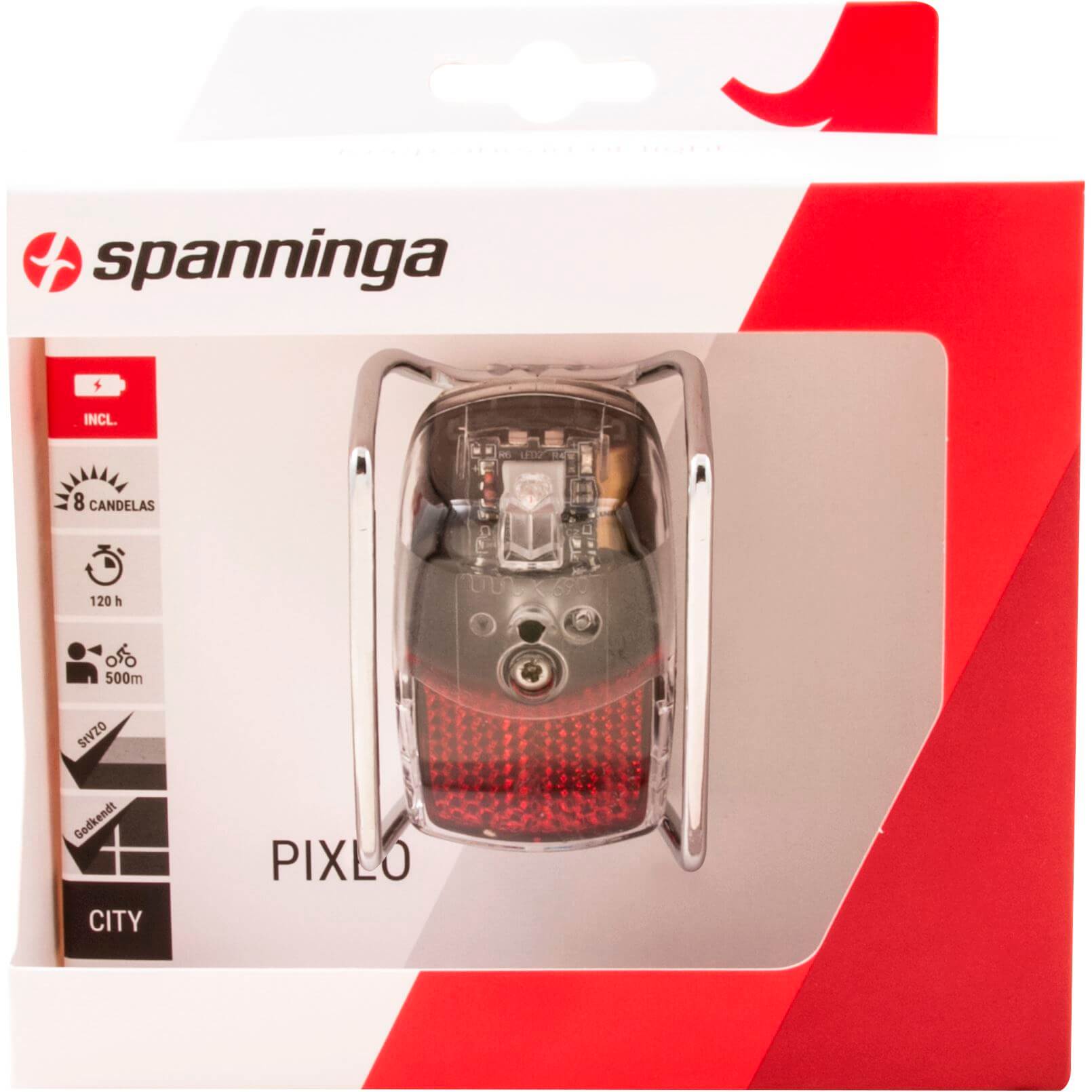 Spanninga Rear Light Pixeo Xb Battery Fender Chrome