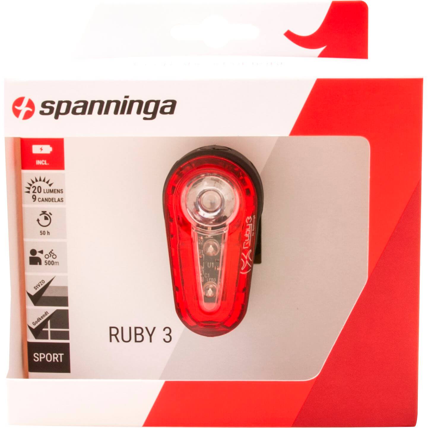 Spanninga Ruby 3 Battery Seatpost Rear Light