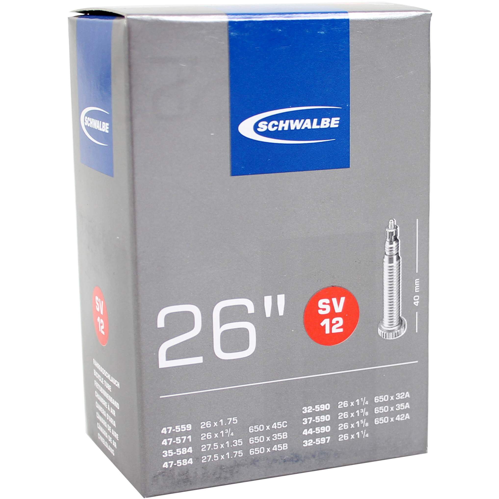 Schwalbe Bnb SV12 26 x 1 1/4 - 27.5 x 1.75 Presta Valve 40mm