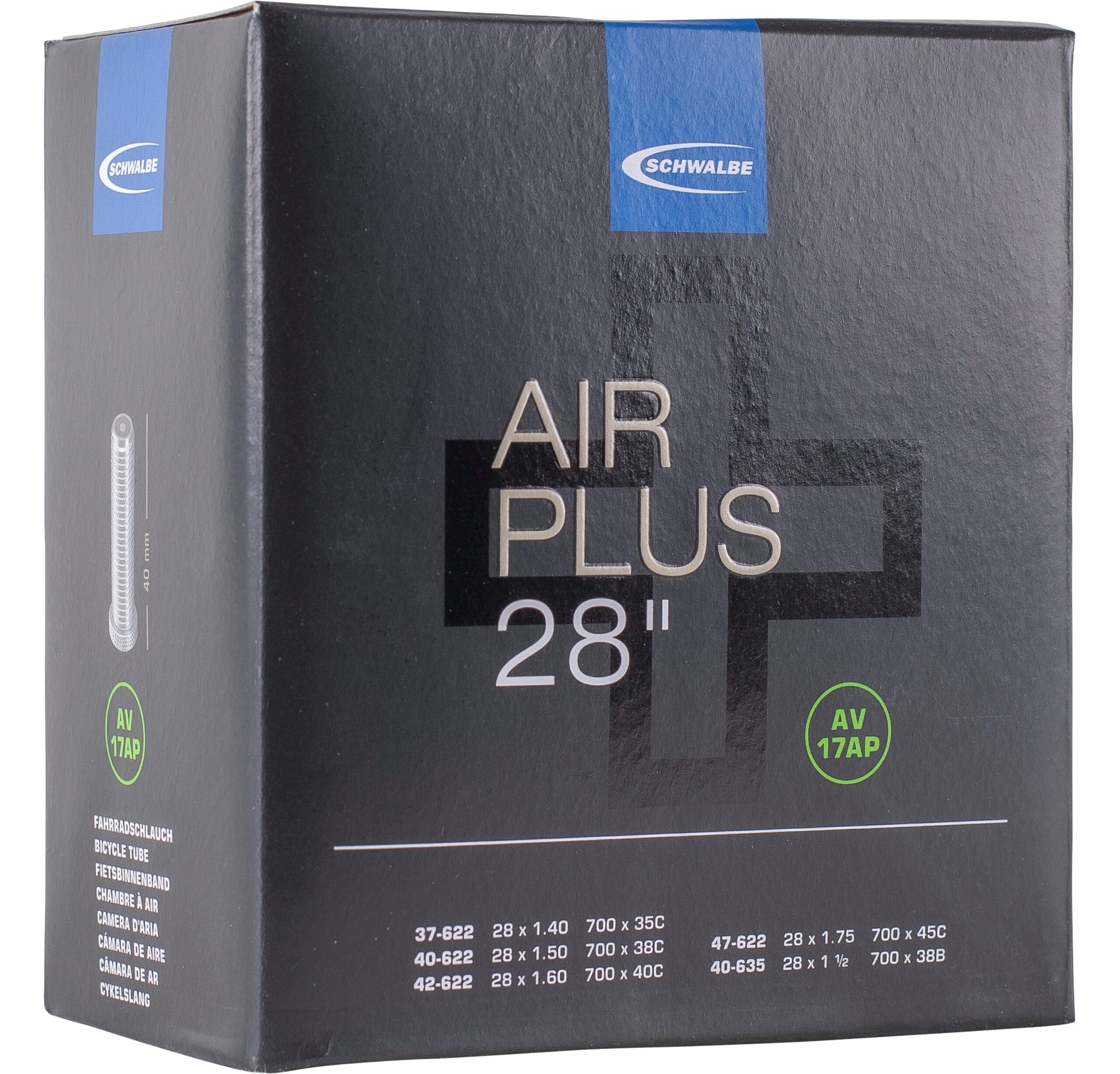 Schwalbe Bnb AV17AP Air Plus 28 x 1.40 - 1.75 AV 40mm Schwalbe Bnb AV17AP Air Plus 28 x 1.40 - 1.75 AV 40mm