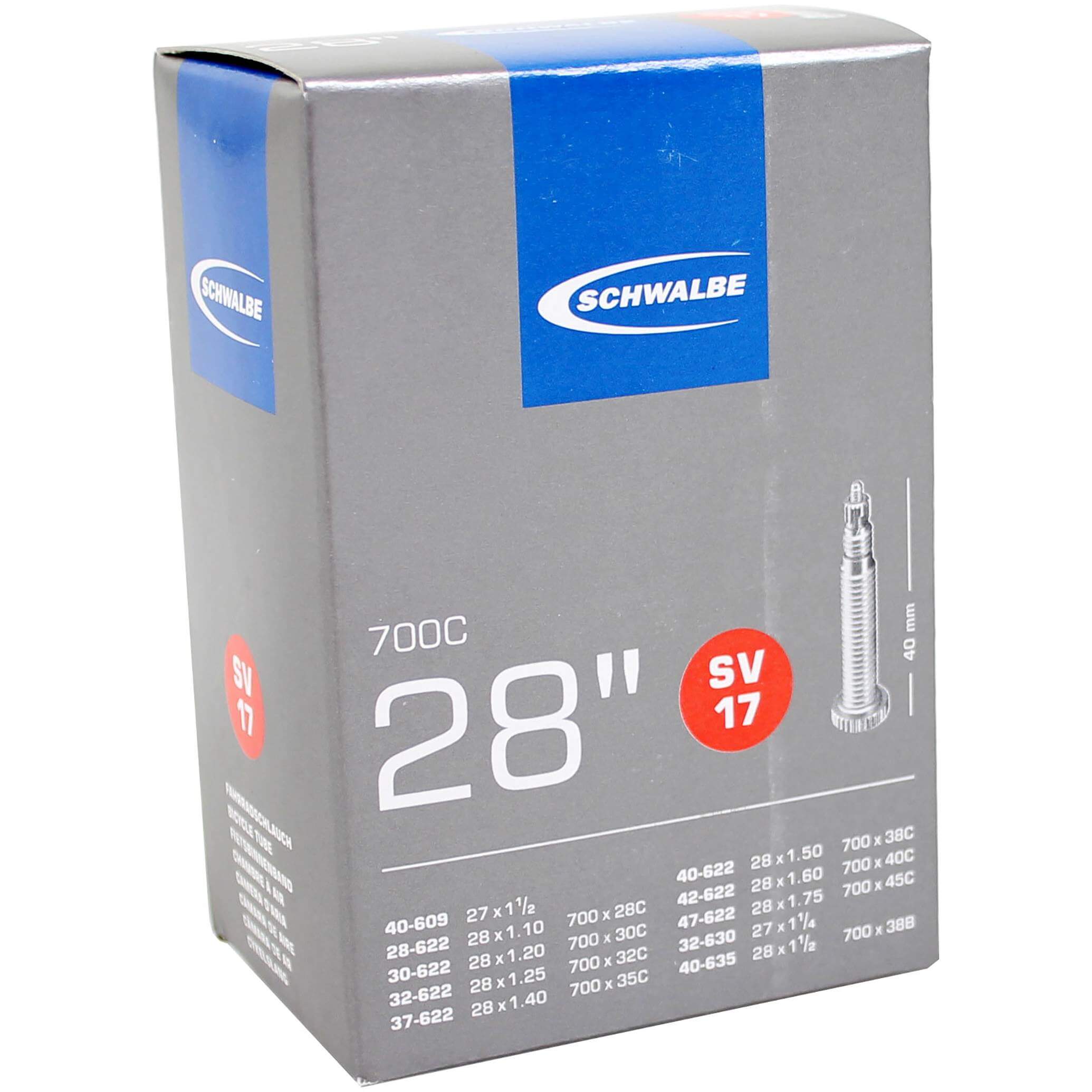 Schwalbe Bnb SV17 28 x 1.10 - 1.75 Presta Valve 40mm Schwalbe Bnb SV17 28 x 1.10 - 1.75 Presta Valve 40mm