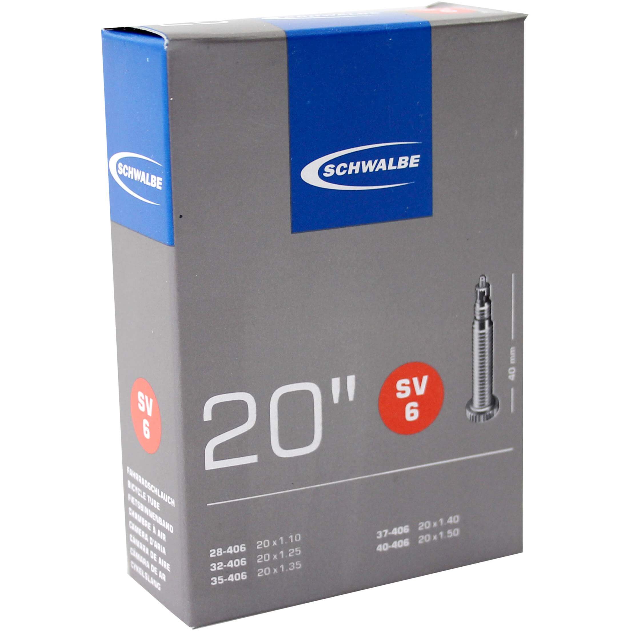 Schwalbe Bnb SV6 20 x 1.10 - 1.50 Presta Valve 40mm Schwalbe Bnb SV6 20 x 1.10 - 1.50 Presta Valve 40mm
