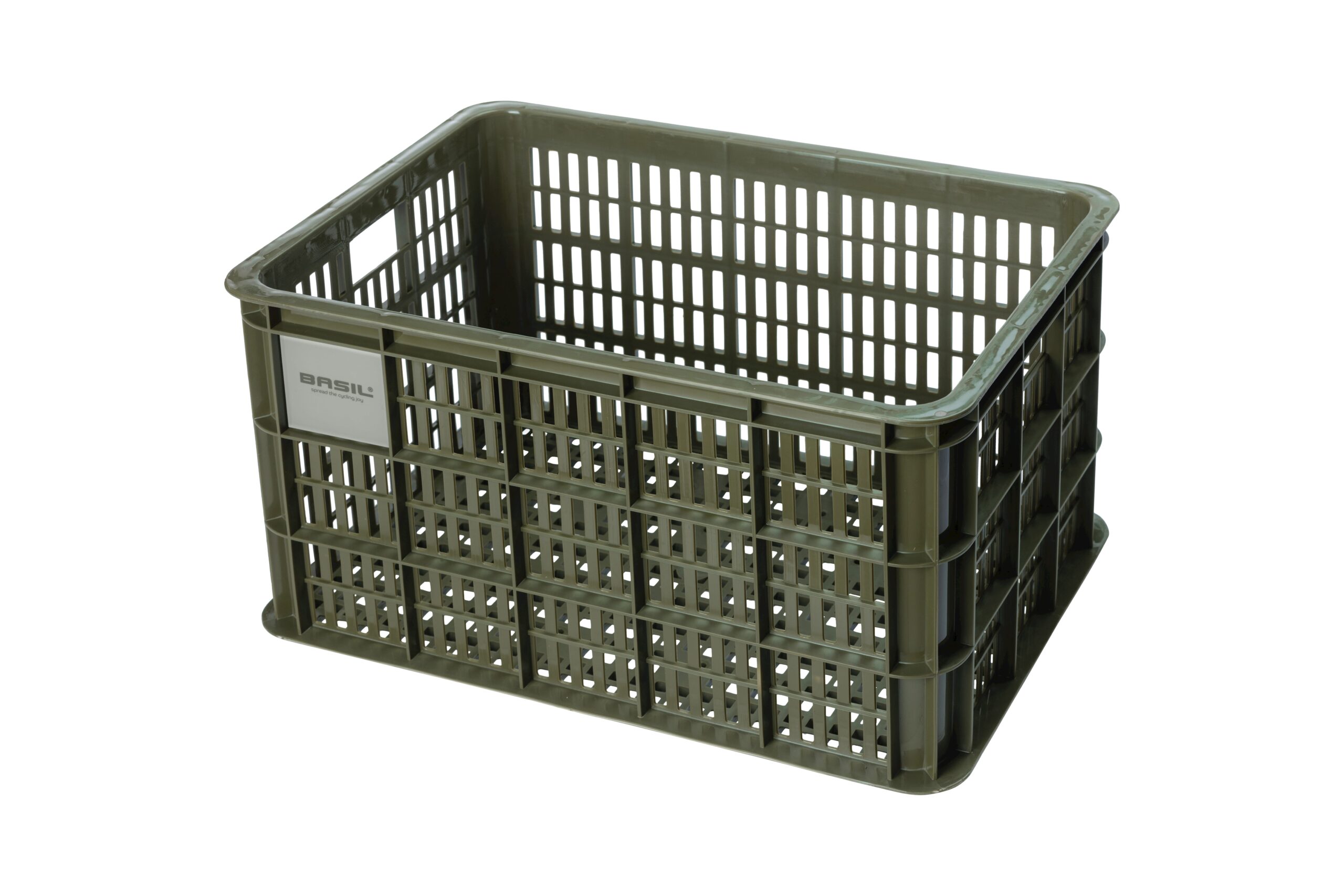 Basil Bike Crate L Moss Green 40L Recycled