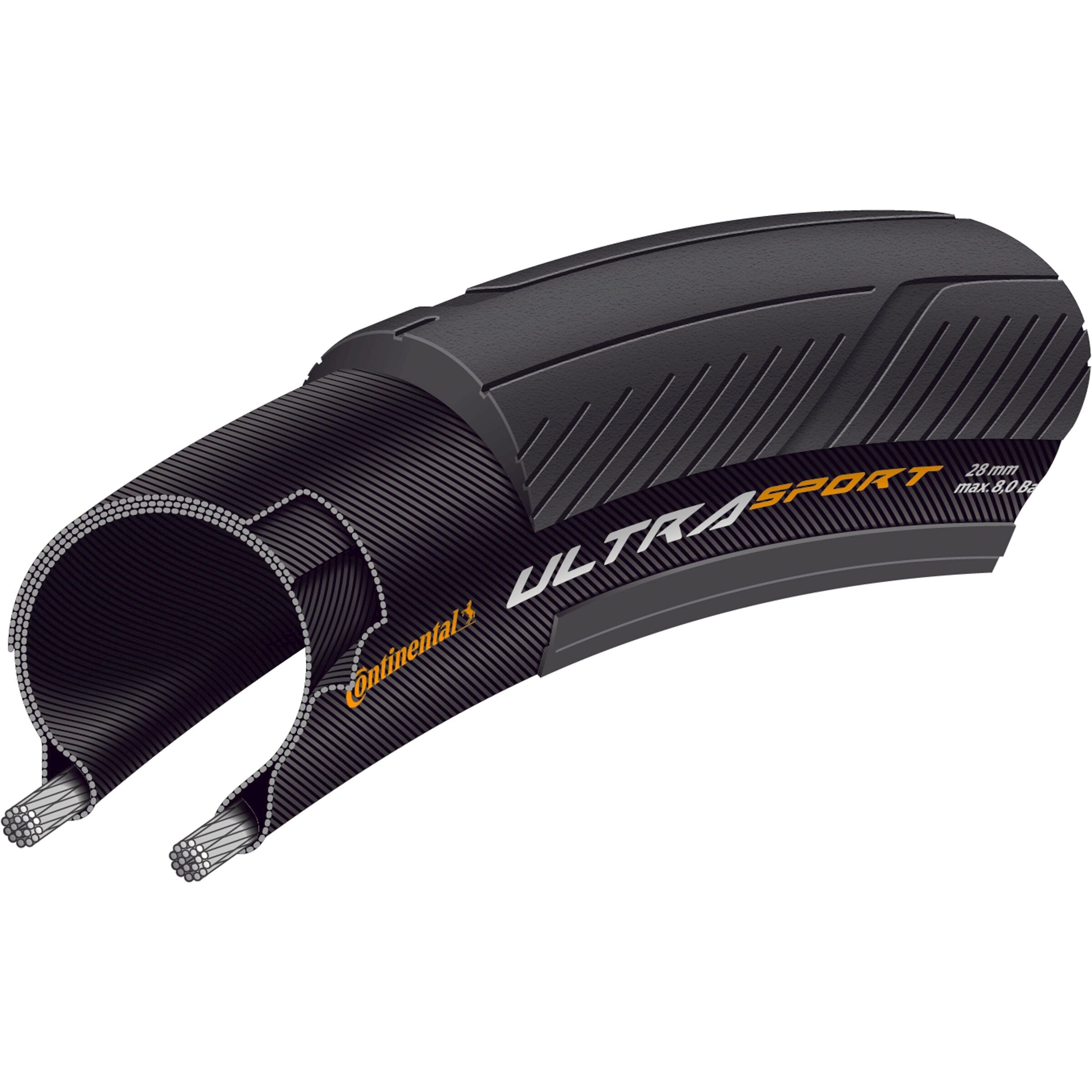 Continental Btb Ultra Sport 700 x 28 Black Folding