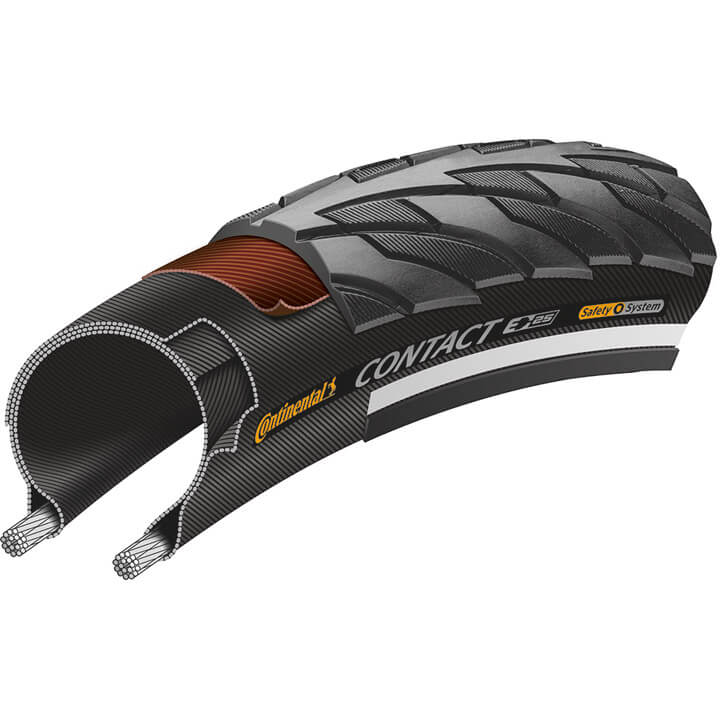 Continental Btb Contact 28 x 1 1/4 Black White Reflective