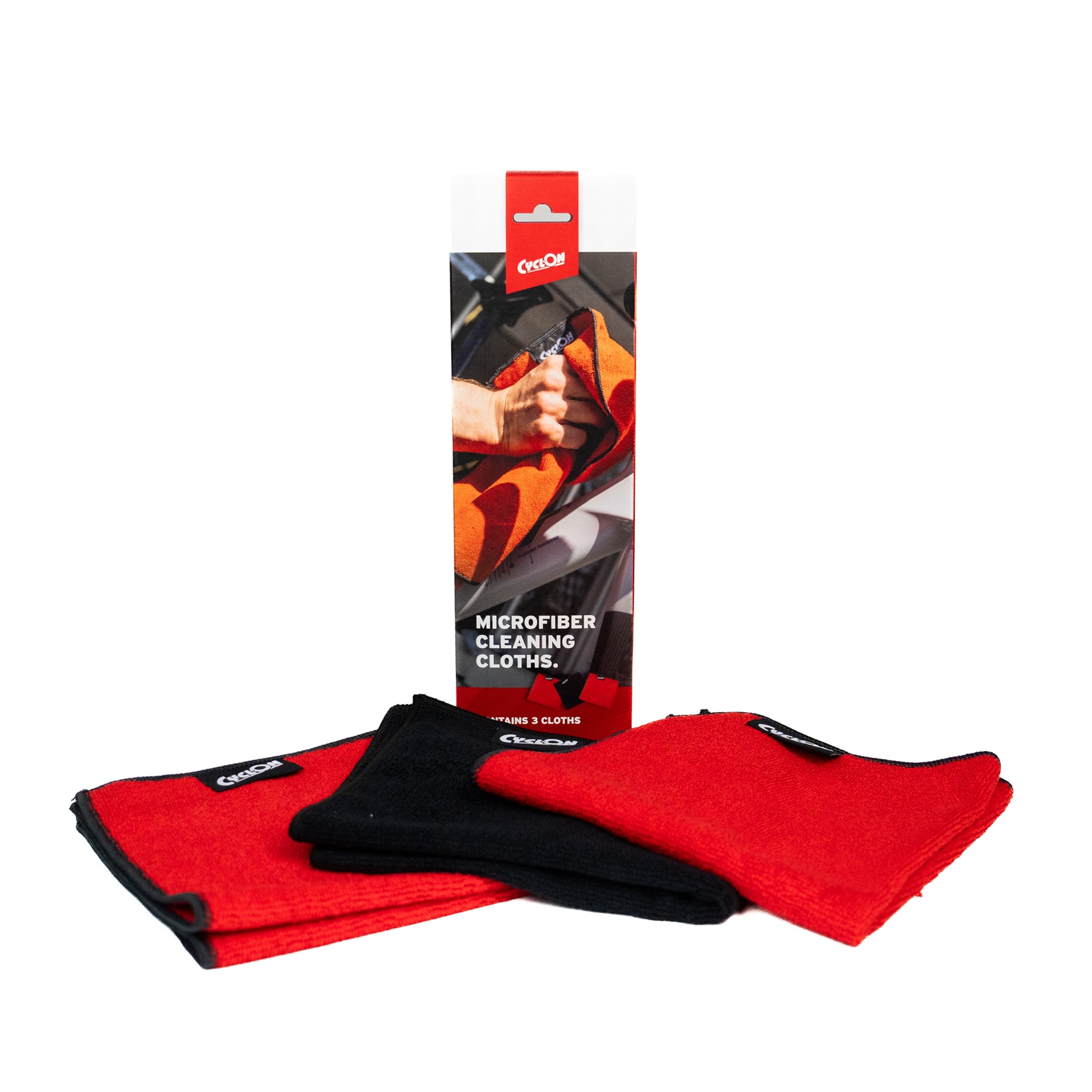 CyclOn Microfiber Cleaning Cloth Set 2 Red 1 Black