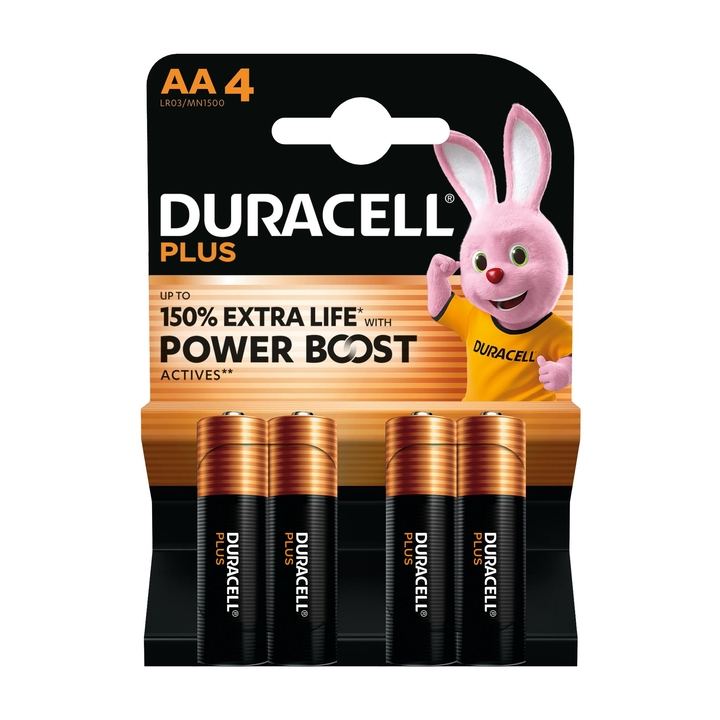 Duracell Battery Plus 150% Extra Life MN1500/LR6/AA BP4