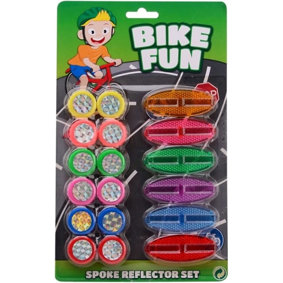 Bike Fun Spoke Reflectors 18 Pieces On Card