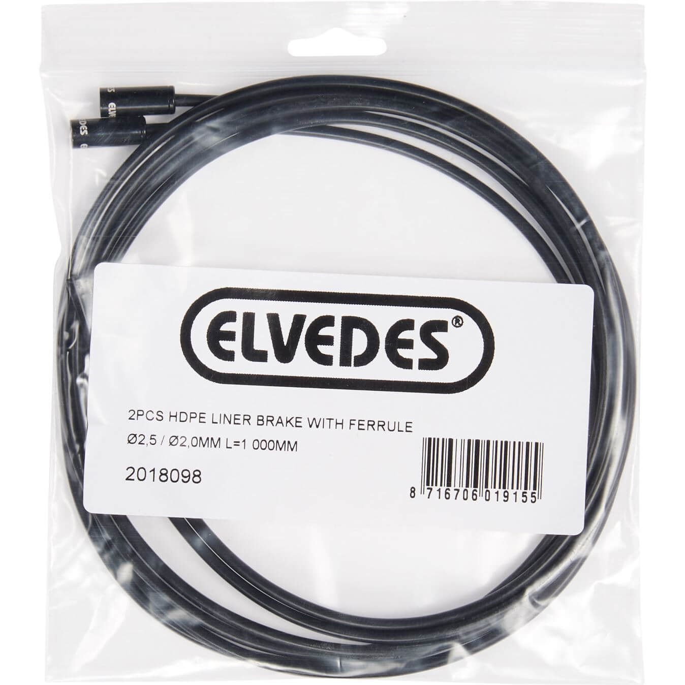 Elvedes Inline Brake Cable + Ferrule 2.5/2.0mm 1m (2)