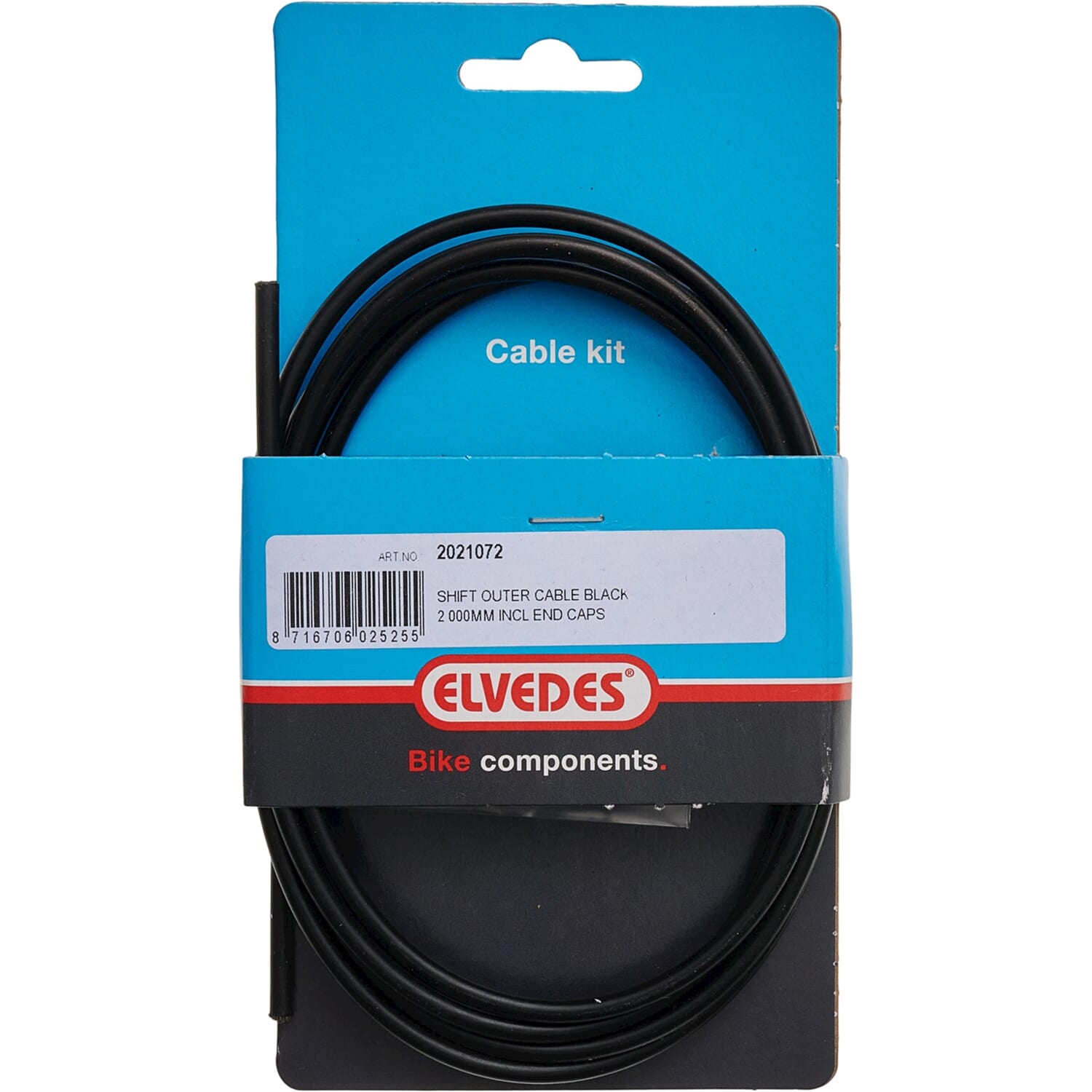 Elvedes Shift Outer Cable 2000mm Incl 2 Ferrules Black