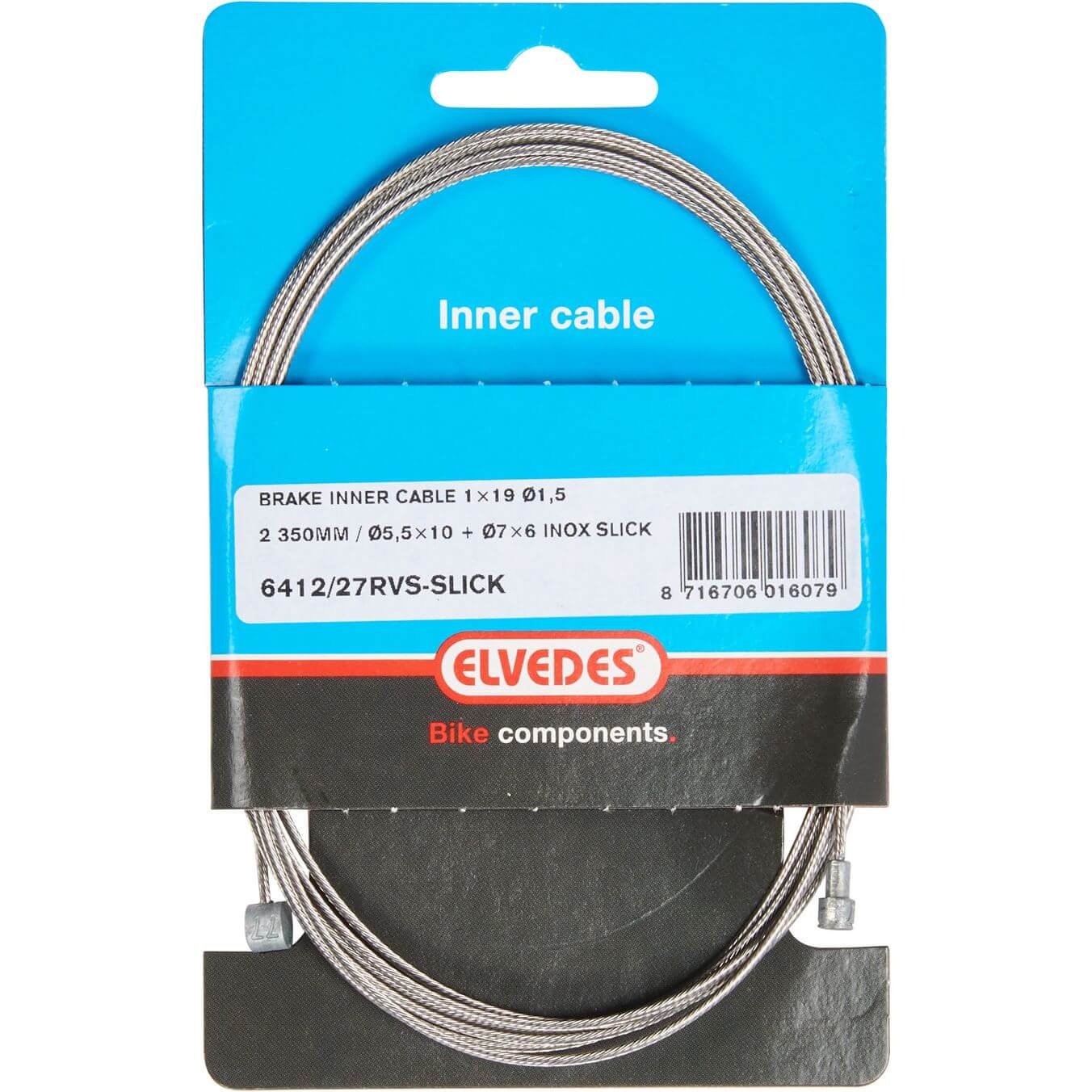 Elvedes Brake Inner Cable Stainless Steel Slick 2 Nipples Ton 7x6 Pear 5