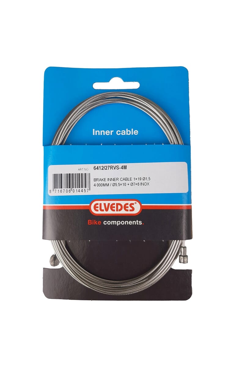 Elvedes Brake Inner Cable Stainless Steel 4m 2 Nipples Ton 7x6 Pear 5.5x1