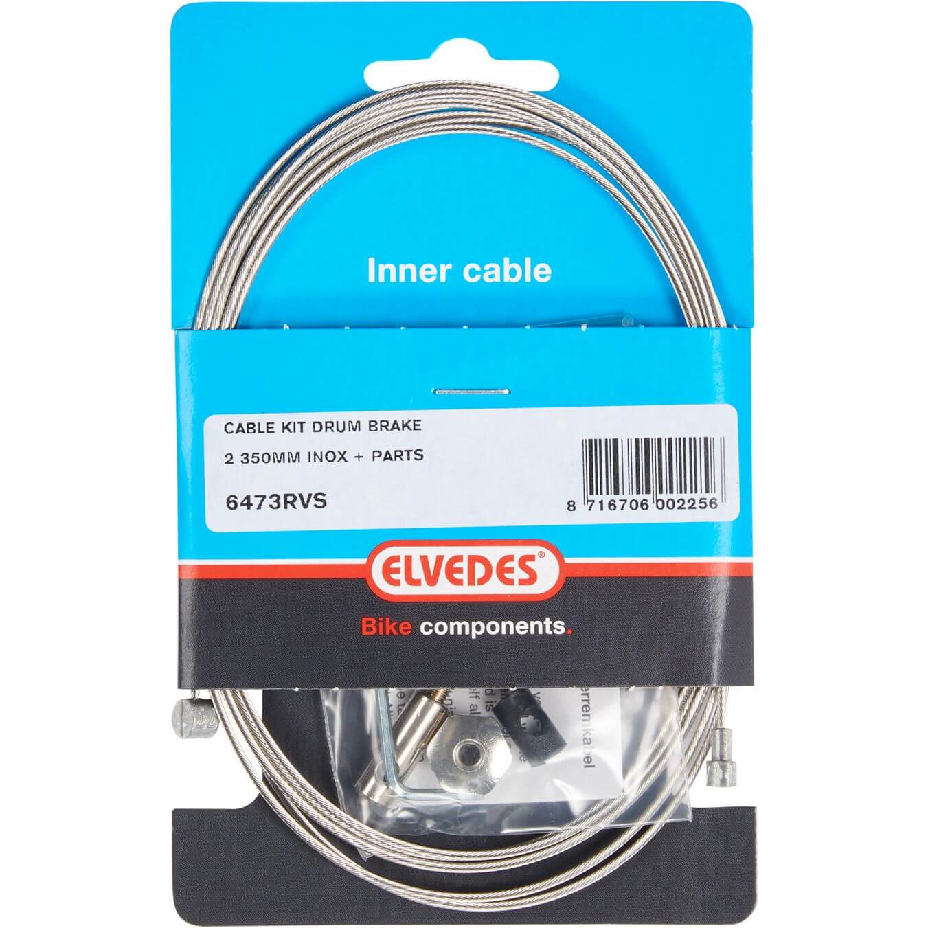 Elvedes Drum Brake Inner Cable 2 350mm Stainless Steel Plus Parts