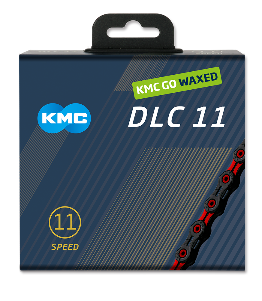KMC Chain DLC11 Black Red 118s Waxed
