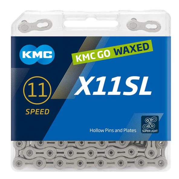 KMC Chain X11SL Silver 118s Waxed