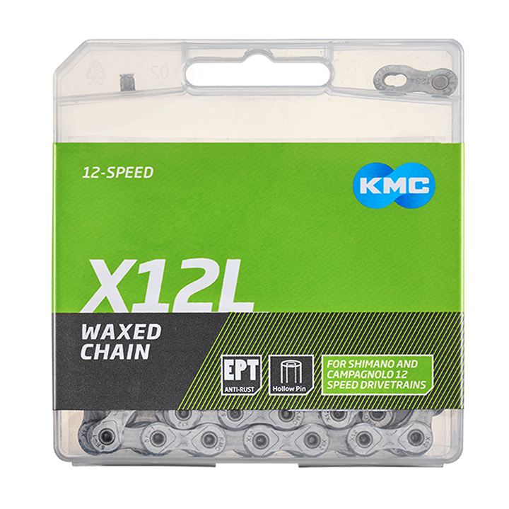 KMC Chain X12L Silver 126 Links Waxed