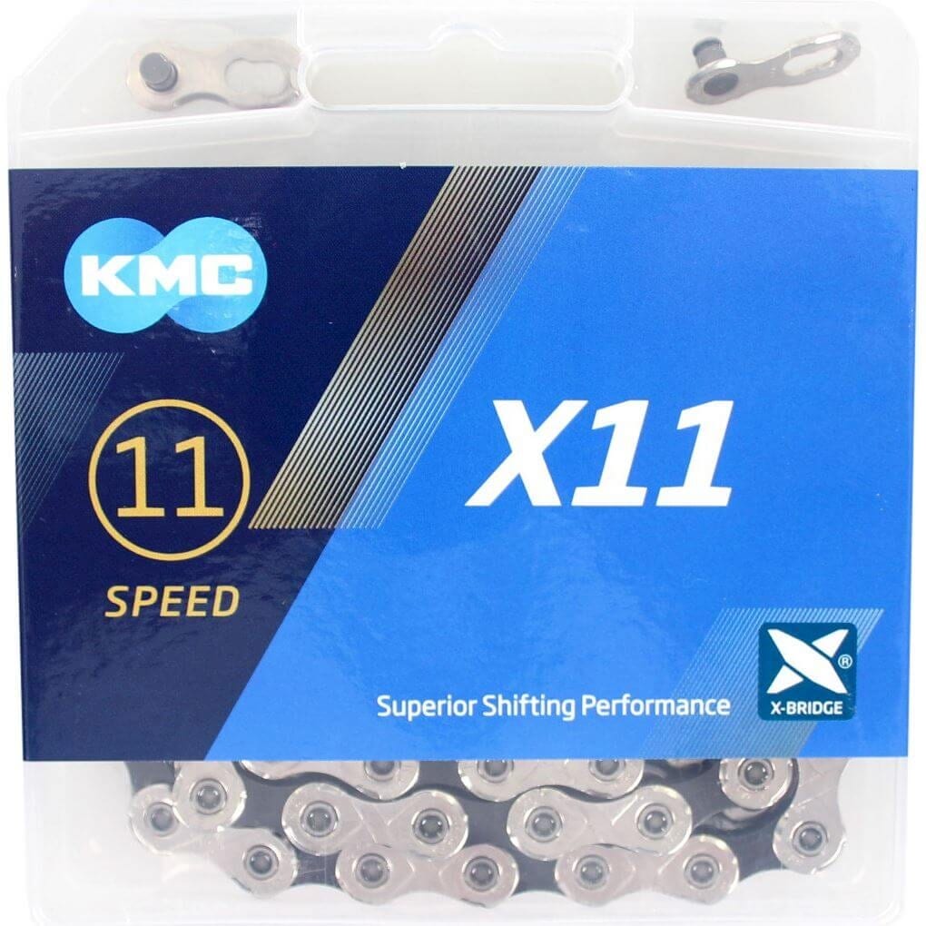 KMC Chain X11 Silver Black 114 Links KMC Chain X11 Silver Black 114 Links
