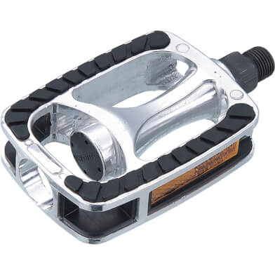 Union Pedals 811 Anti-Slip Aluminum Silver Black Inlay Bulk