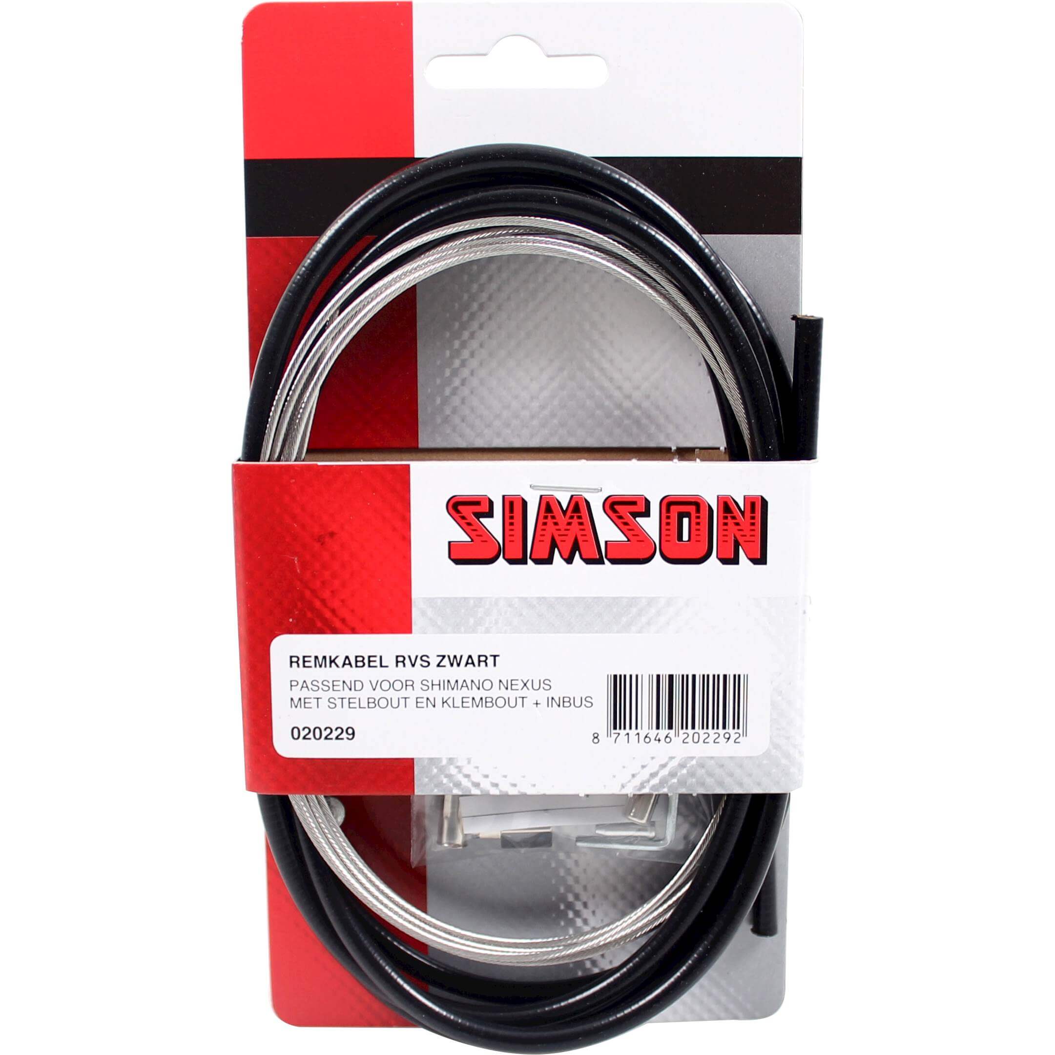 Simson Brake Cable Nexus Stainless Steel with Adjusting Bolt and Black Allen Key