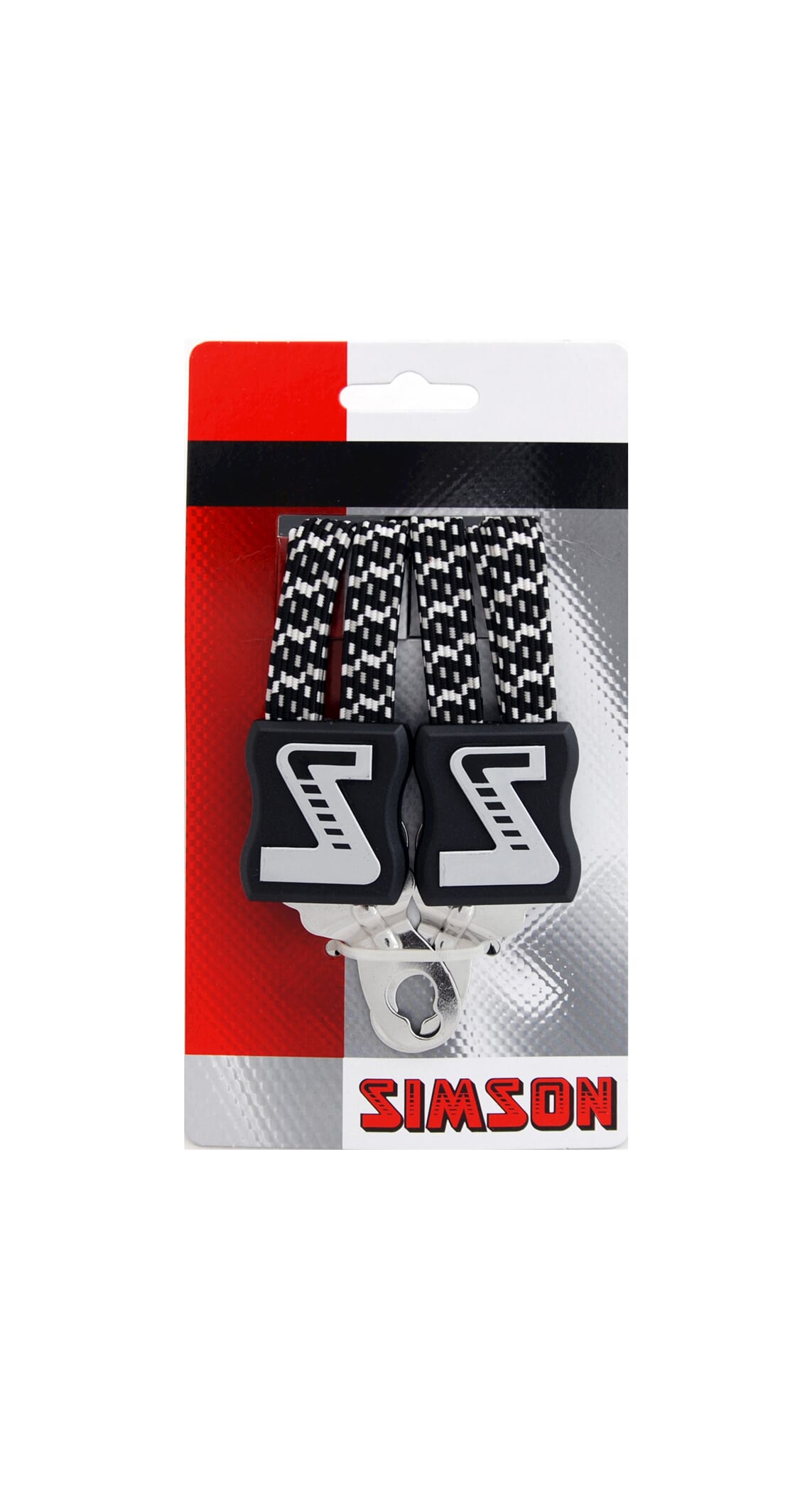 Simson Long Ratchet Strap Black White