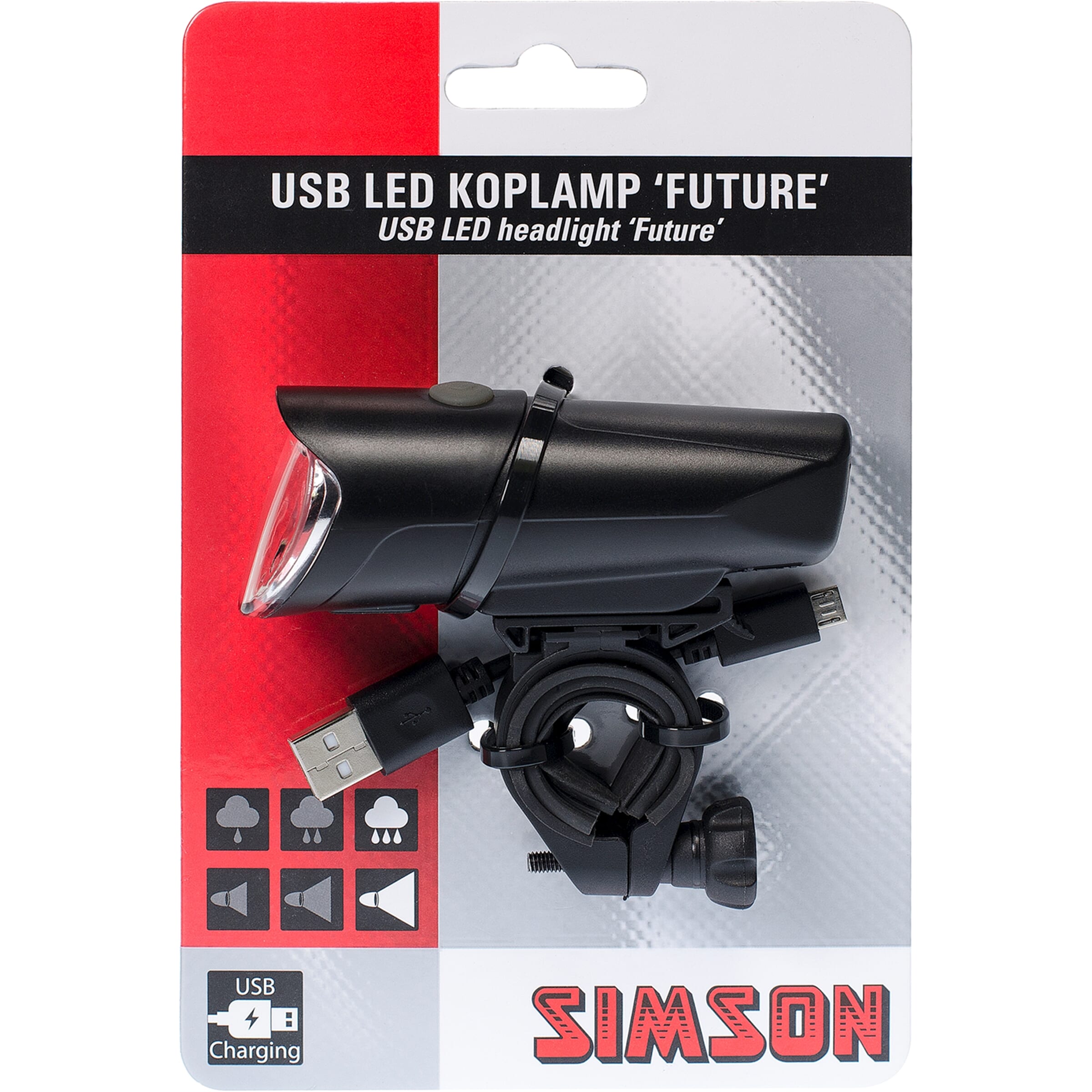 Simson Headlight Future USB 30 Lux Handlebar Turn