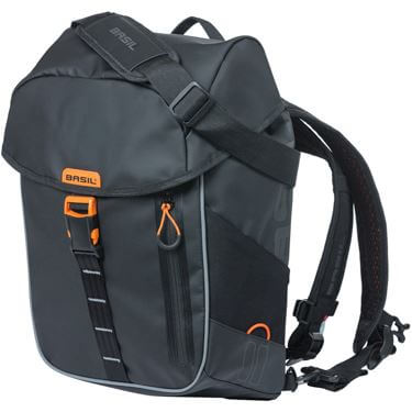 Basil Backpack Miles Tarpaulin Black Orange 17L Basil Backpack Miles Tarpaulin Black Orange 17L