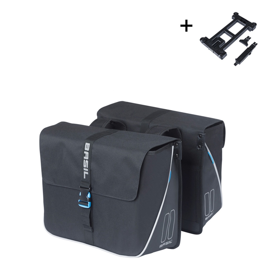 Basil Double Bike Bag Forte Black MIK 35L