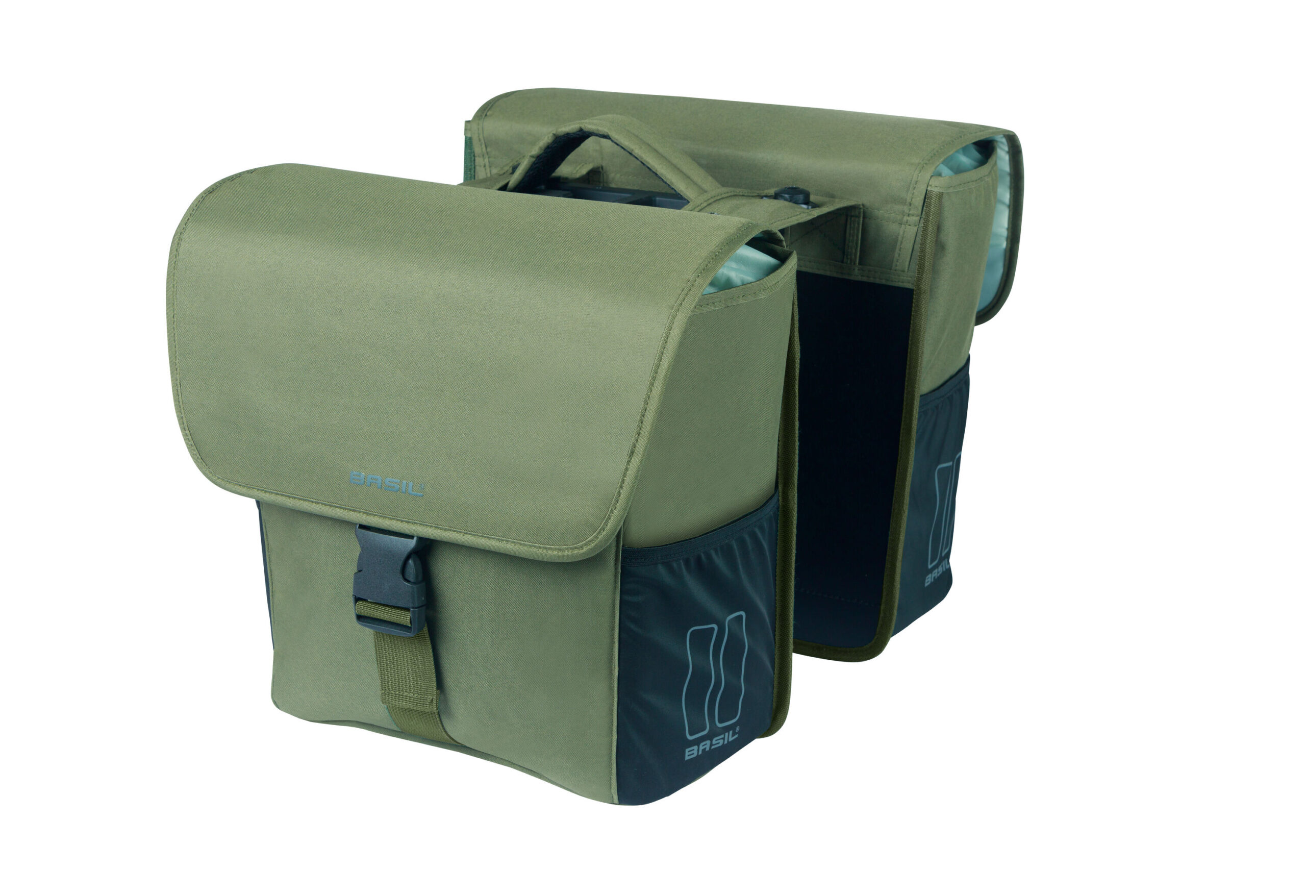 Basil Double Bike Bag Go Dark Green MIK 32L