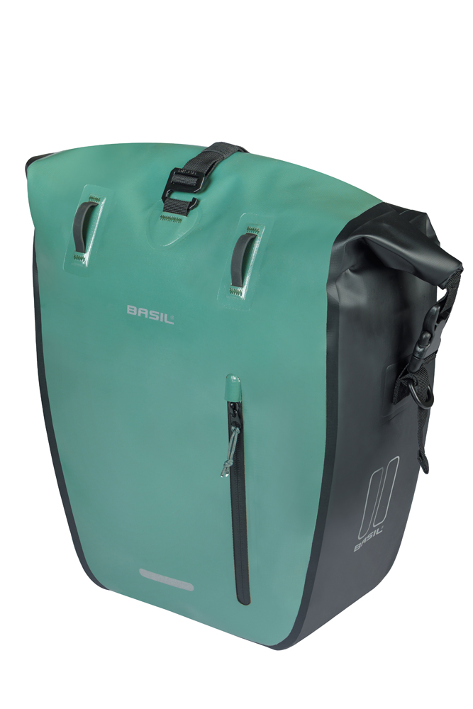 Basil Single Bike Bag Rivo L MIK Hooks Green 25-31L