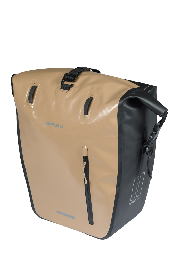 Basil Single Bike Bag Rivo L MIK Hooks Sand 25-31L