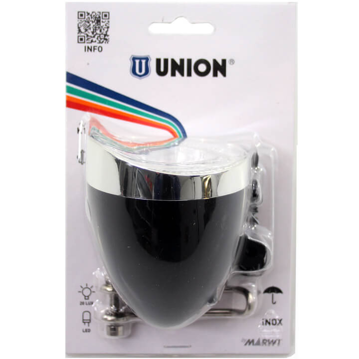 Union Headlight UN-4925 Retro On/Off Dynamo Black On Card