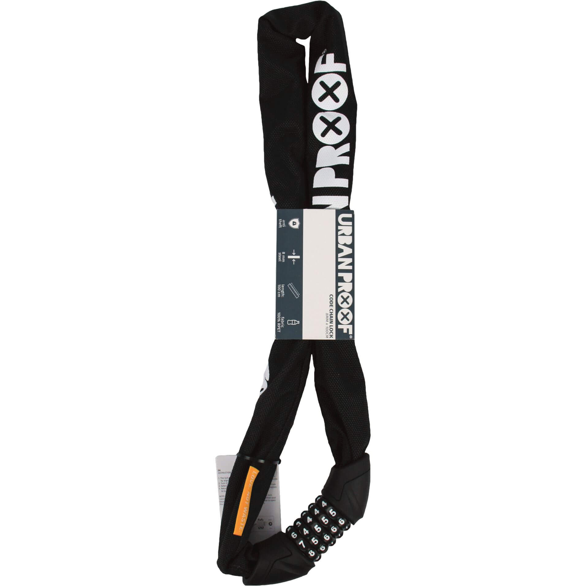 Urban Proof Chain Lock Code 100/8 Recycled Black