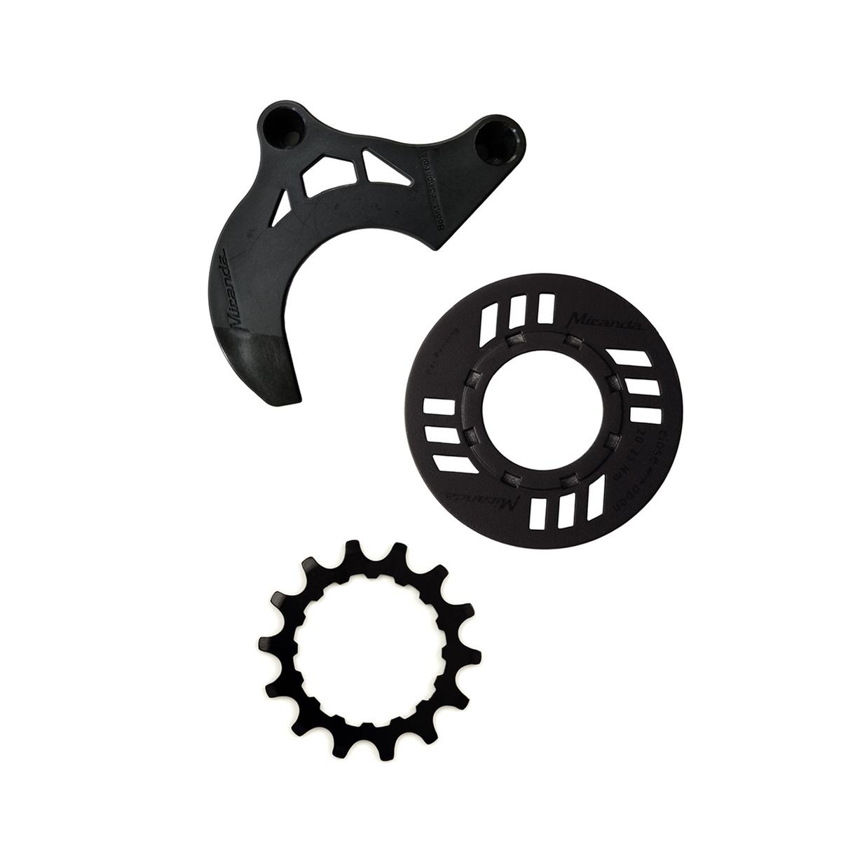 E-bike chain guard set with 14-tooth chainring and chain guide, black (BDU2XX)