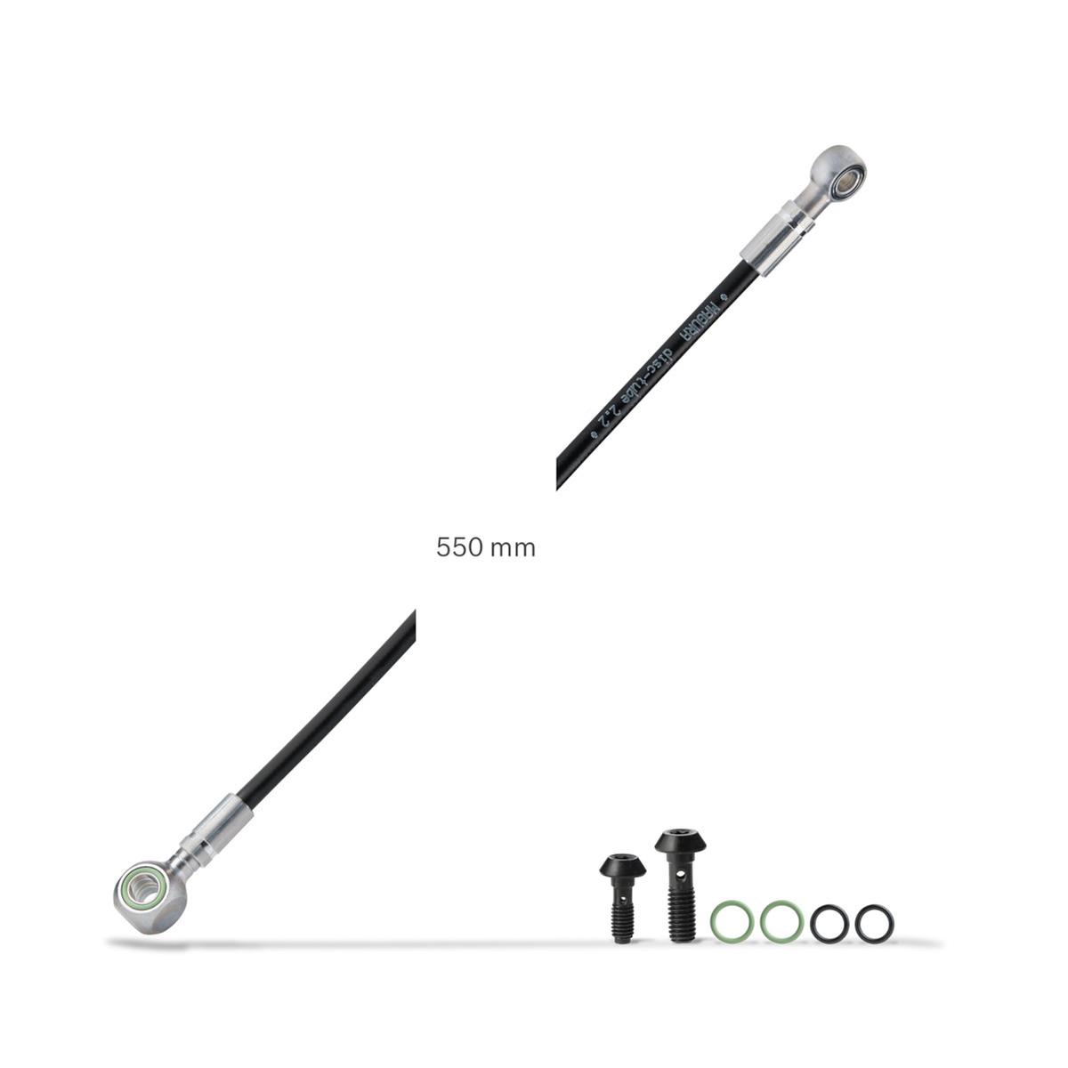 Disc brake hose for Bosch ABS, front, caliper to ABS control unit, 550 mm, incl. accessories