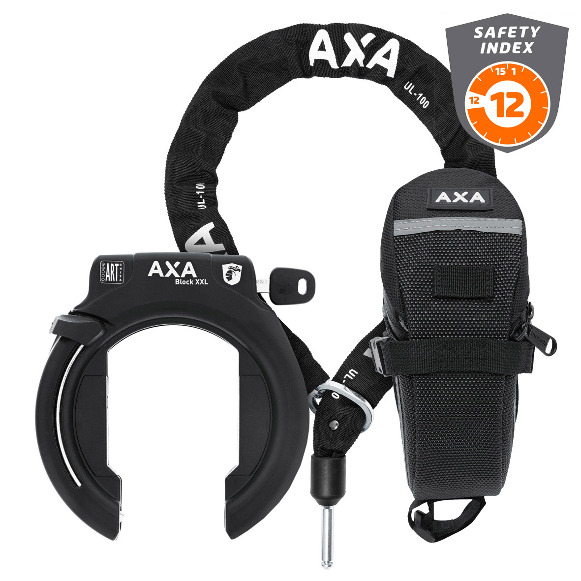 AXA ring lock Block XXL + insert lock ULC100 + pouch