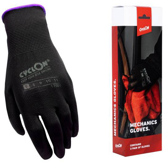 CyclOn assembly gloves M7 nylon/PU black/purple (3pr)