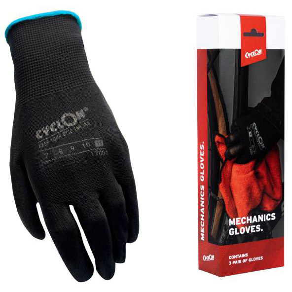 CyclOn assembly gloves M11 nylon/PU black/blue (3pr)