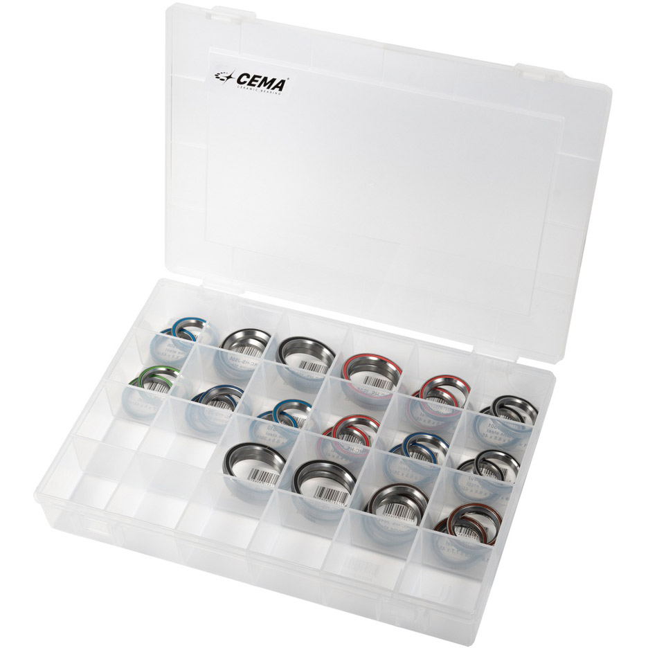 CEMA assortment box headset bearings 32-piece chrome/steel