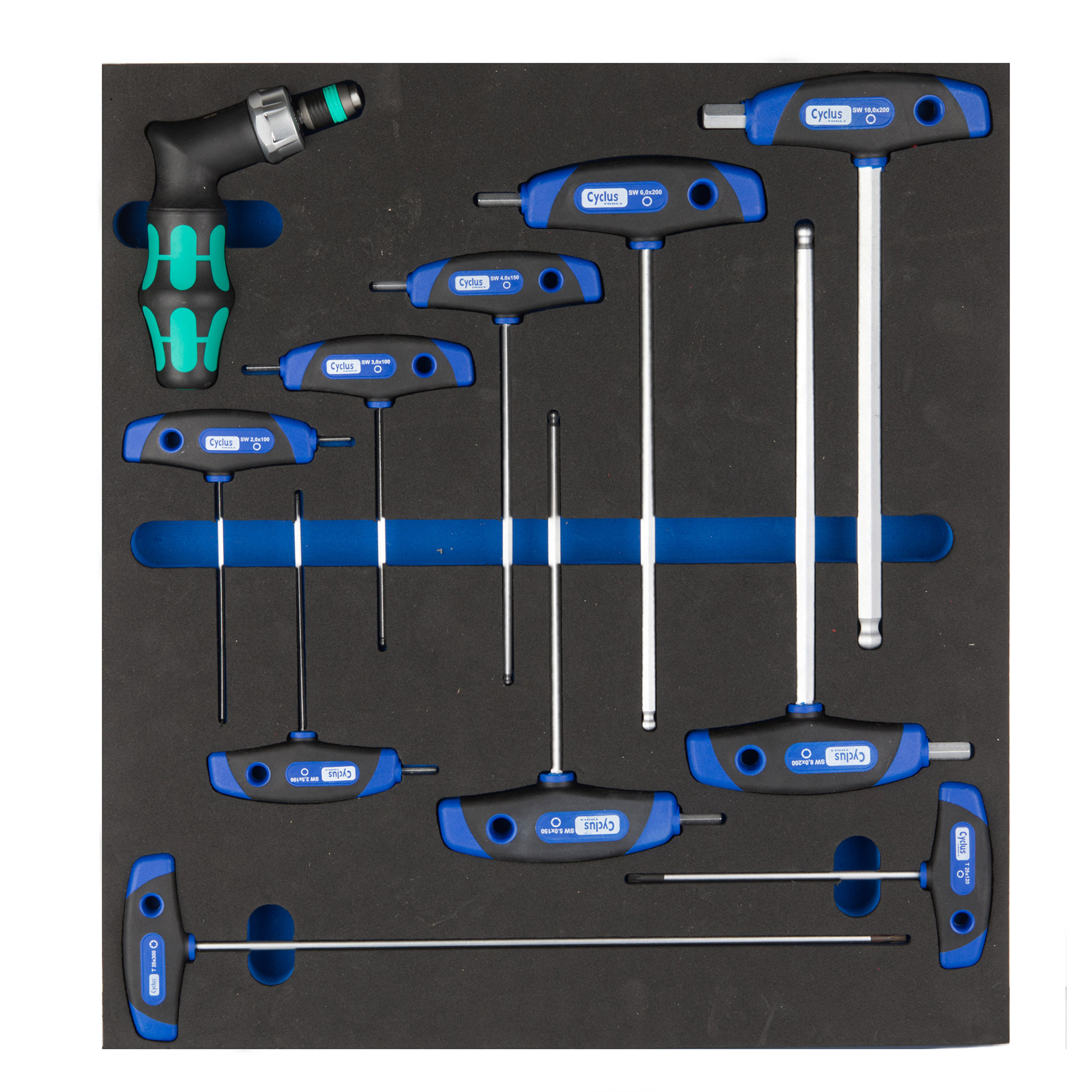 Cyclus foam 24 including L-size Allen keys blue
