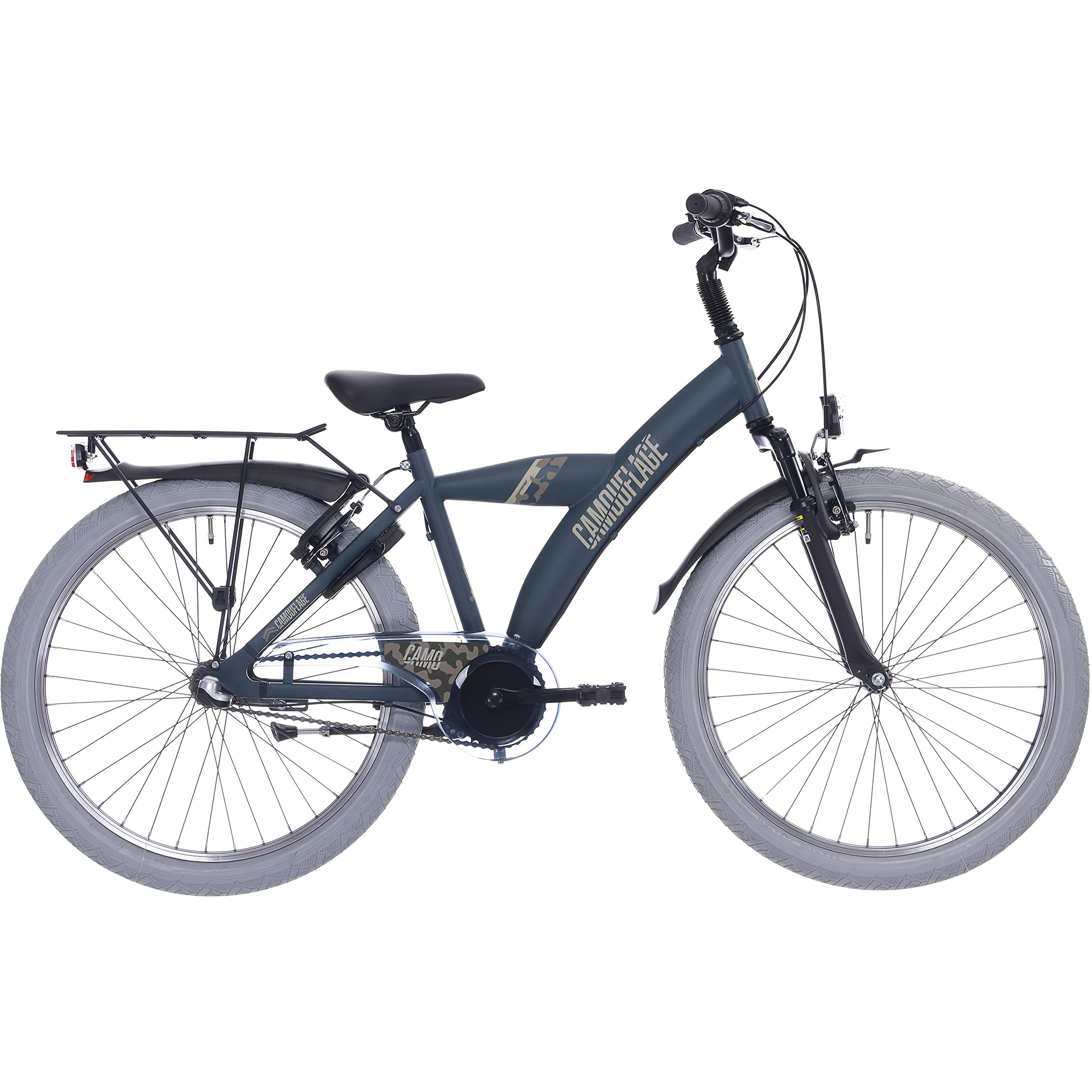 BFN boys' bike Camouflage 24" 3-speed hub brake matte dark green